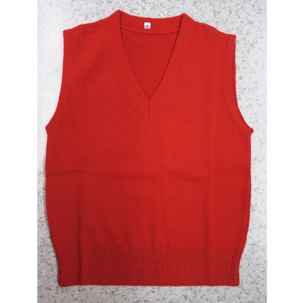 NEW - Vintage Women's V-Neck Pullover Vest - Red